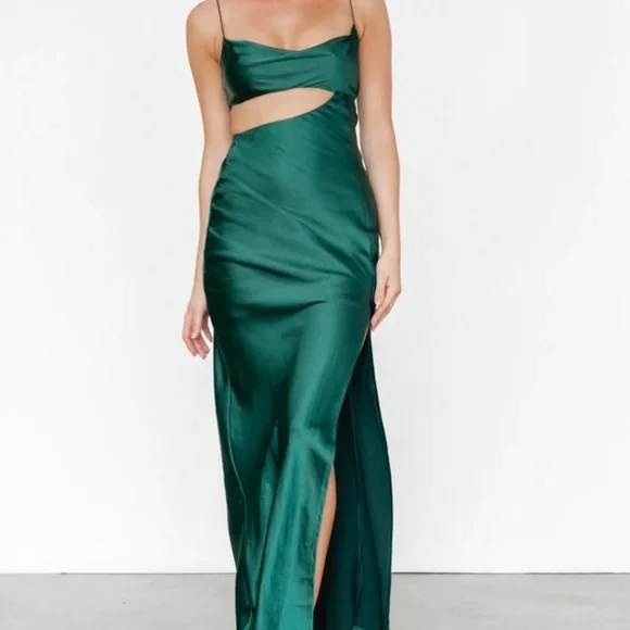 charcoal green dress Carolina Dress, Charcoal Green – Kick Pleat main image 0